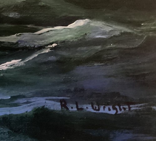 "STORMY VACATION” 11X14 ACRYLIC PAINTING ON CANVAS BOARD BY R.L. WRIGHT - Picture 3 of 3