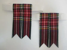 Black Stewart Kilt Hose Flashes for Men NEW - FREE SHIPPING !