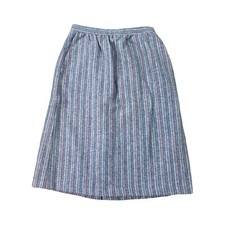 VINTAGE Harrington Square Wool Blend Skirt Size 14 Has Pockets Gray Stripe