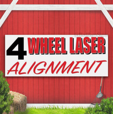 4 Wheel Laser Alignment Tracking Car Garage Sign Banner Pvc With Eyelets