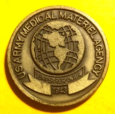 Challenge Coin US ARMY MEDICAL MATERIEL AGENCY 1  1/2” #983