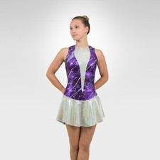 Ice Skating Figure Skating Dress size SMALL adult purple/hologram silver foil