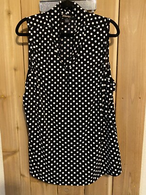 By design black & White polka dot Sleeveless Top Size 2X NWOT