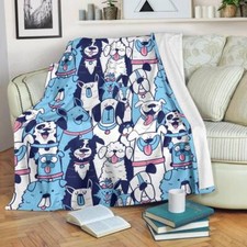 Dog Blanket Throw Fleece Cozy Couch Plush Adult Kid Sofa Bedding Gift