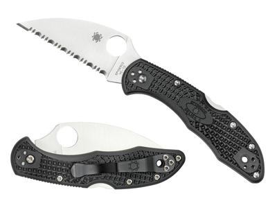 SPYDERCO NUMBERED Delica 4 2.87'' Black Flat Grind Wharncliff Serr FRN C11FSWCBK