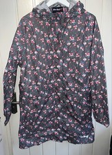 Peter Storm Grey Pink & Blue Flowery Ladies Rain Jacket Size 14