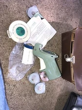 Vintage "WARDS" Label Maker 3/8" Tape Embosser, w/ 4 Rolls of Tape + Storage Box