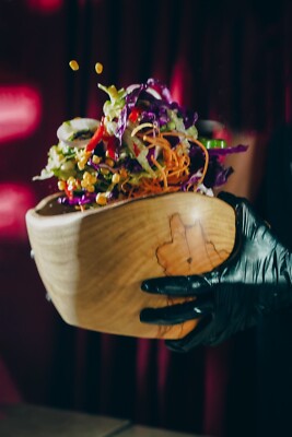 Handcrafted Rustic Olive Wood Salad Bowls   Eco-Friendly Tableware