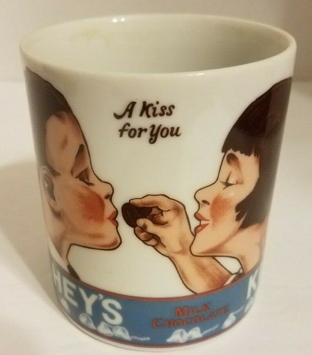 Vintage 1979 Hershey's Kisses Mug, Collector Coffee, Cocoa “A Kiss for You” - Afbeelding 1 van 4