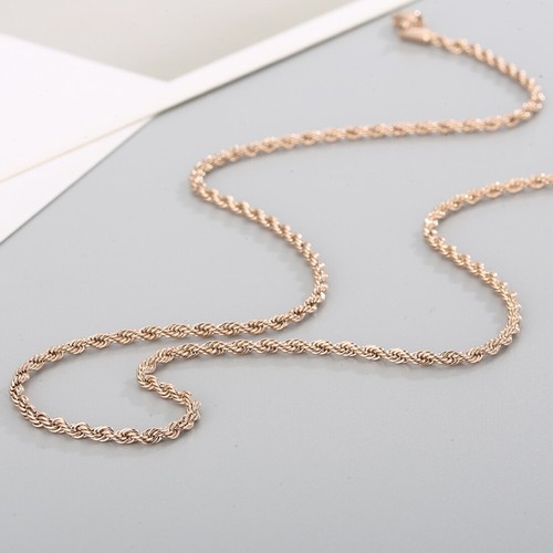 Edelstahl Seil Kette Rosévergoldet 20"22"24" Herren Damen Halskette 2-8 mm - Bild 8 von 10