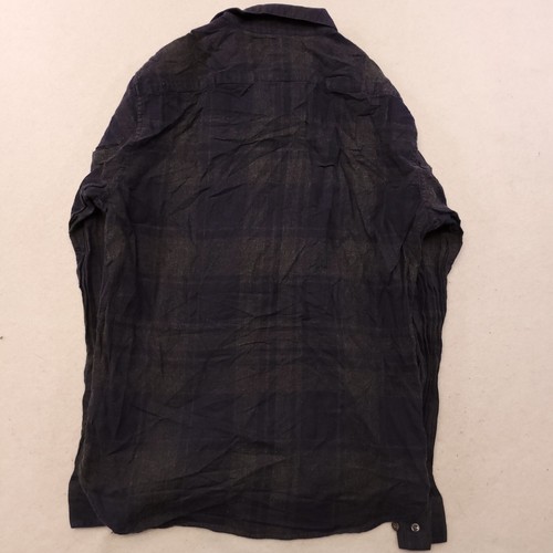 Theory Tartan Flannel Casual Button Up Shirt Boys Size Medium M Blue Gray - Picture 10 of 10