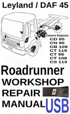 ✅ Leyland DAF 45 Roadrunner Workshop Repair Manual USB ✅ Engine Gearbox Axle Cab