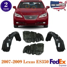 Engine Splash Shield Under Covers + Fender Liners For 2007-2009 Lexus ES350