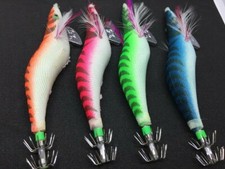 3.5 Squid Jig Blue Orange Green Pink Glow Eyes Squid Lure Jig 
