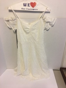 white lace off the shoulder midi dress