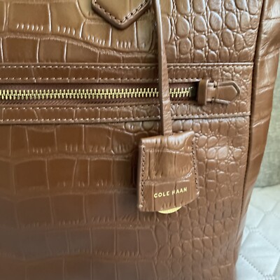 Cole Haan Crocodile and Leather Large Brown Handbag Brand New | eBay