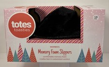 Totes Toasties Memory Foam Slippers Women Sz L 8-9 Winter Slip-On Black New