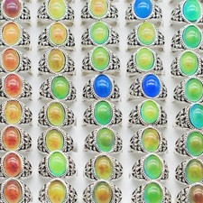 Wholesale 30pc Mood Rings Design Temperature Change Color Charm Finger Jewelry