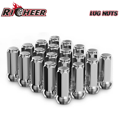 20 Chrome Bulge XL Acorn Lug Nuts 1/2x20 For 5x4.5 5x5 5x5.5 Closed End 2'' Long