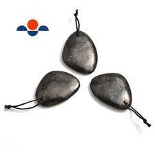Natural Shungite Pendant Irregular Teardrop Shape Size 30x40mm Sold Per Piece