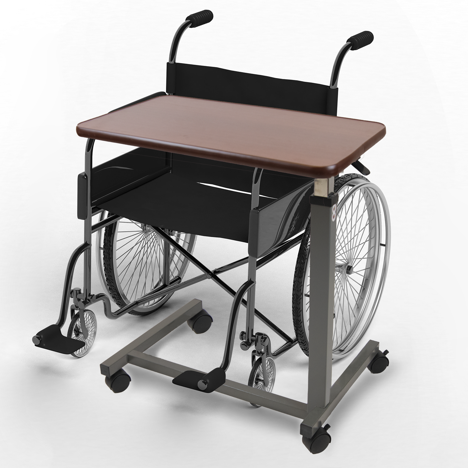 Vaunn Medical Adjustable Overbed Bedside Table with wheels (Hospital