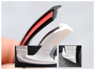5M Slanted T-Type Seal Strip Car Bumper Lip Fender Side Skirt Trim Weatherstrip