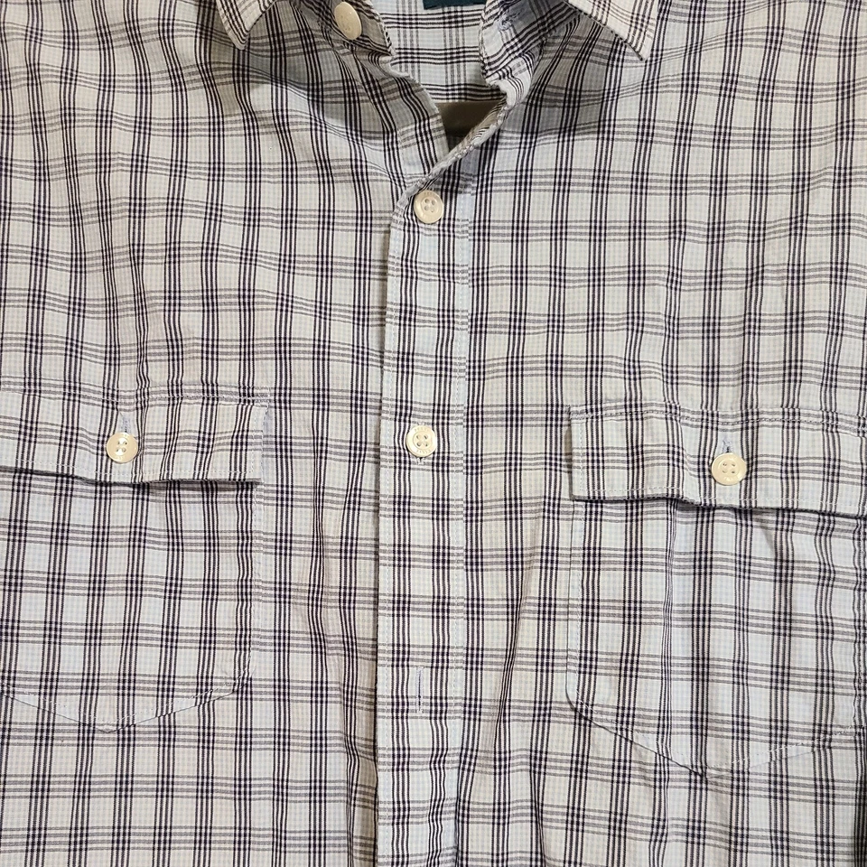 Camisa informal a cuadros manga larga de algodón azul claro calce ajustado Perry Ellis para hombre L Foto 2 de 2