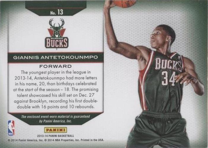 2013-14 Panini - Giannis Antetokounmpo #13 for sale | eBay