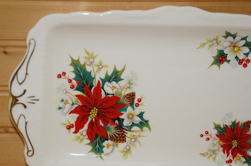 Royal Albert Poinsettia Large Sandwich Tray, 11 5/8" - Picture 4 of 7