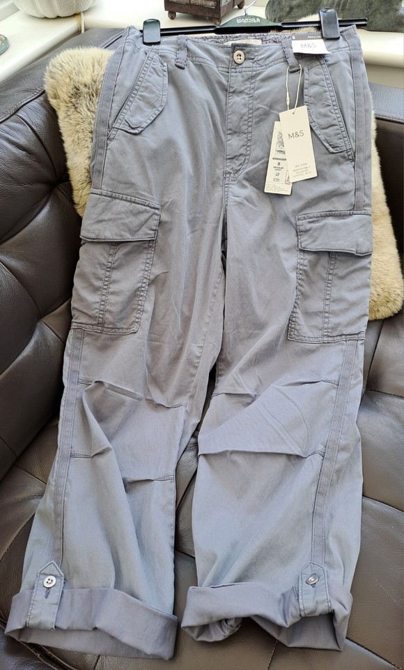 Ladies Marks And Spencer Cargo Cropped Trousers Brand New 8 Regular eBay