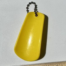 Vintage Tupperware Yellow Shoe Horn Keychain Small Retro Gadget Collectible
