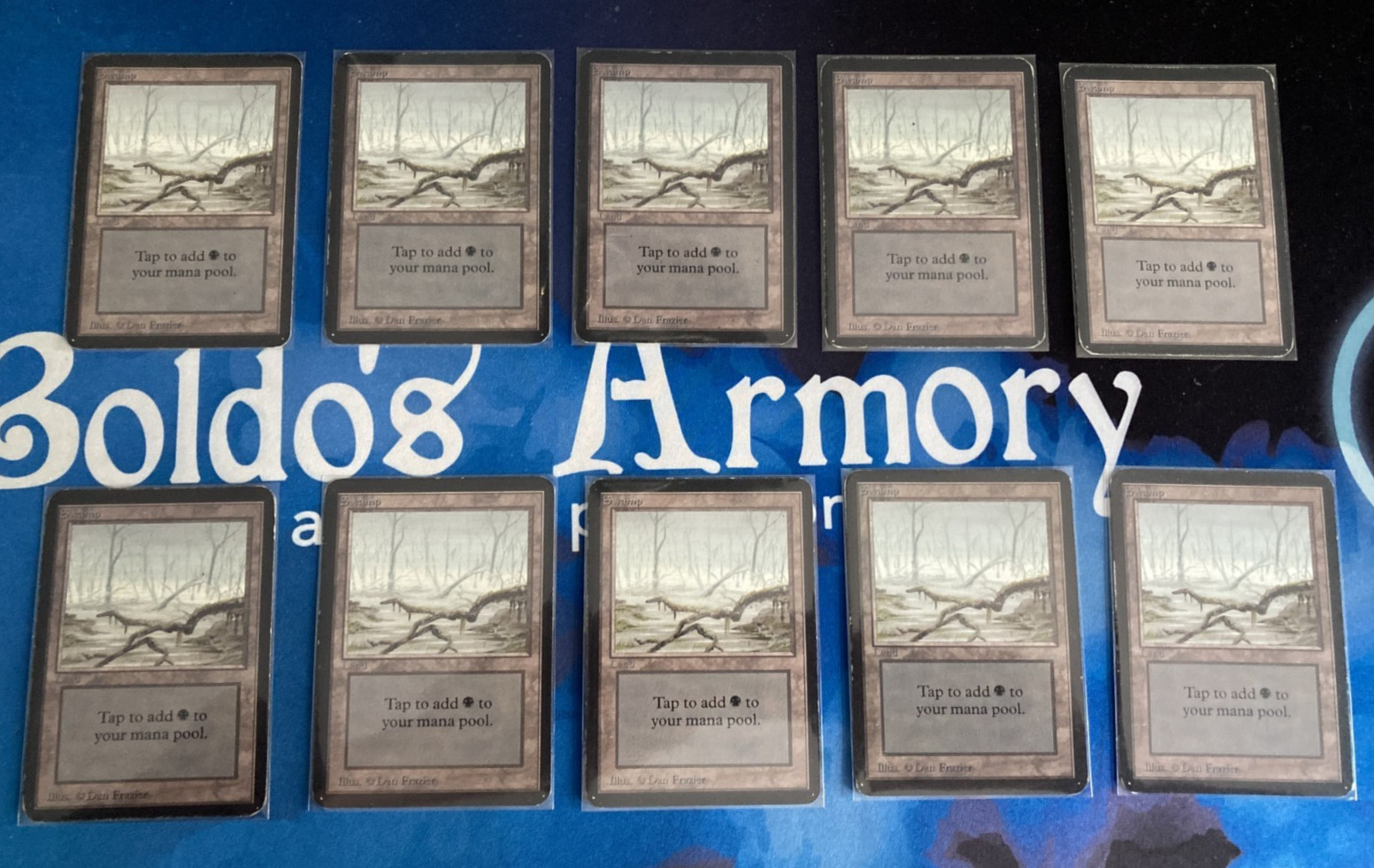 MTG Set of 10 Alpha Limited Swamp Version A Magic: The Gathering Played
