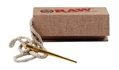 1 Poker RAW Gold Poker, stilvolle goldfarbene Stopfhilfe mit Hanfschnur