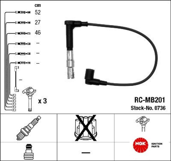 NGK 0736 ZüNdleitungssatz ZüNdkabelsatz ZüNdkabel FüR Mercedes-Benz-image