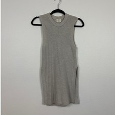 Wilfred Aritzia Knit Merino Wool Grey Sleeveless Sweater Tunic XXS