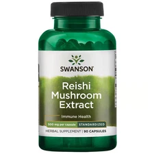 Swanson Reishi Mushroom Extract Standardized to 10%, 500 mg 90 Caps