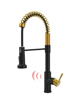 GIMILI Black and Gold Touchless Kitchen Faucet with Pull Down Sprayer, Motion...