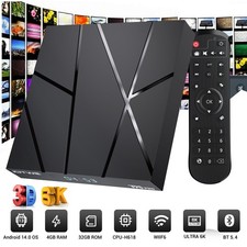 Smart Android 14.0 TV Box 64/128GB 8K HD 5G WiFi6 Bluetooth Media Stream Player