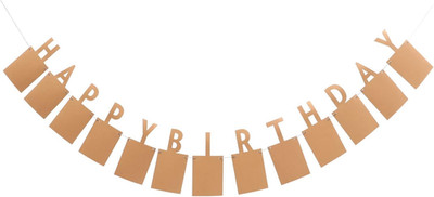 Amosfun Geburtstagsbanner Aus Kraftpapier   Elegante Happy Birthday Girlande Für