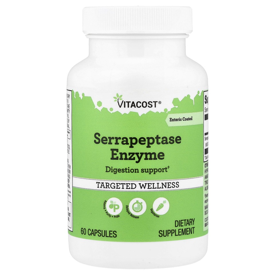 Serrapeptase Enzyme, 60 Capsules (27.27 mg per Capsule)
