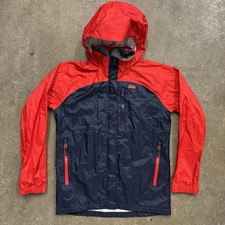 REI Rain Jacket Boy  s Large 14-16 Hooded Outdoor Weather Gear Blue Red