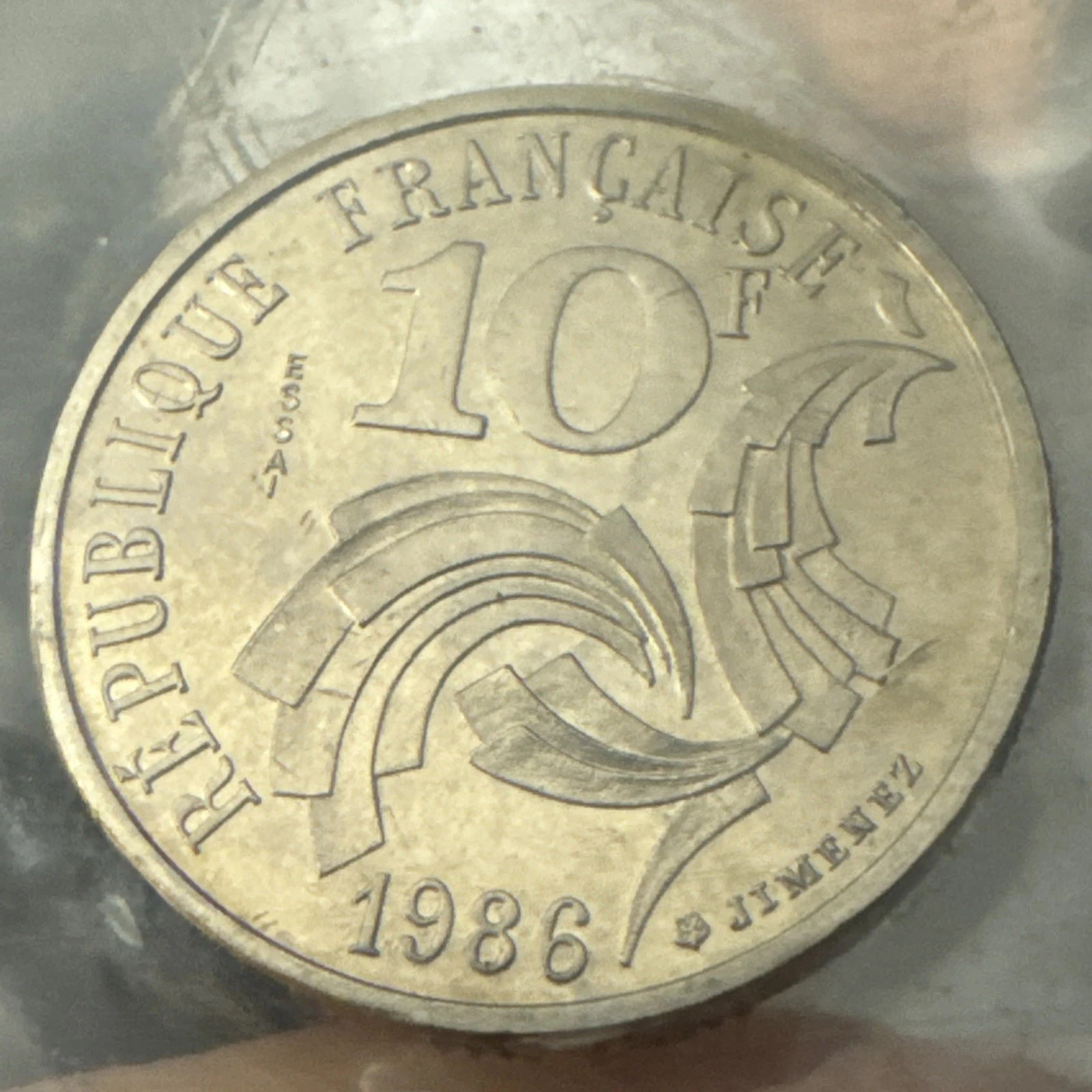 Pièce 10 Francs Monnaie De Paris Essai République Française Jimenee 1986 FDC