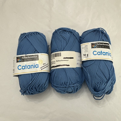 Vintage Schachenmayr Nomotta Catania Blue Cotton 3 Skeins