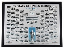 75 Years of Racing Legends Indianapolis 500 Framed Wall Art 27x21 Vintage
