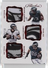 2017 Flawless Ruby 9/10 Carson Wentz Nelson Agholor Zach Ertz Triple Patch 1fl4