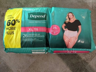 Depend for Women Incontinence Underwear MAXIMUM Absorbency X-large - Pack of 26