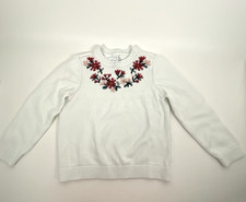 Carters Girls Winter Christmas Sweater White Size 8