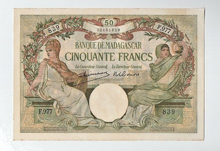 billet 50 francs Madagascar
