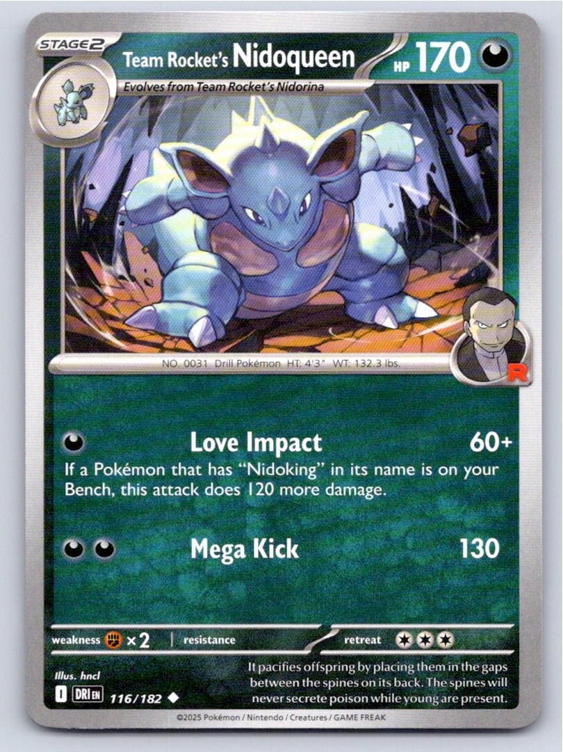 POKEMON TEAM ROCKET'S NIDOQUEEN DESTINED RIVALS 116/182 UC NM A55805 FREE S&H