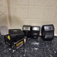 Lot Of 3 Camera Flashes Vivitar 2600, Sunpak 211 And Minolta 280 UNTESTED Parts 